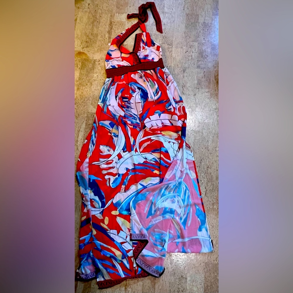 Vibrant Multicolor Halter Dress